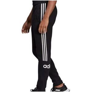 Adidas Essentials Linear Tapered Pants Joggers Mens XL Black White Stripes Logo